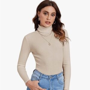 Women’s Long Sleeve Turtleneck Ribbed Knit Sweater | WORN ONCE